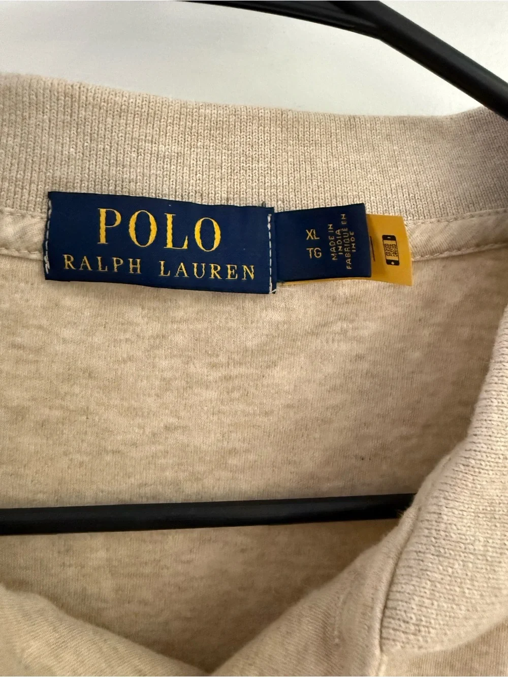 Ralph Lauren Beige Polo with Orange Pony Logo